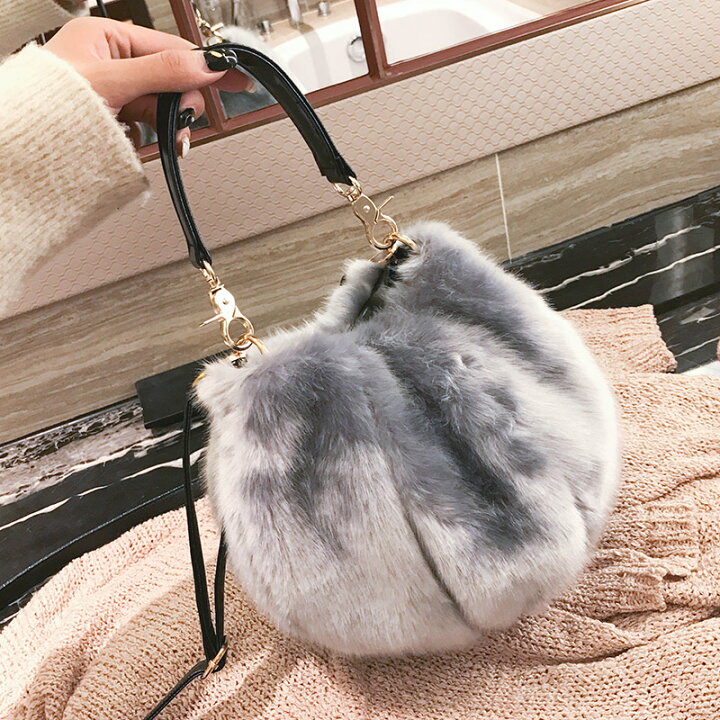 楽天市場】ファー バッグ 2WAY ハンドバッグ ショルダーバッグ ファー 