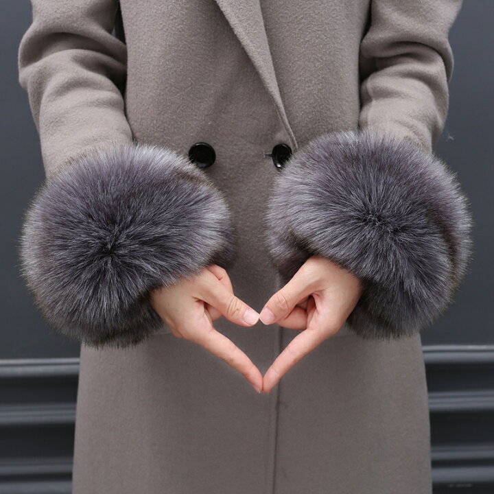 楽天市場】【 即納 有 】ファー カフス 袖口ファー 取り外しOK  