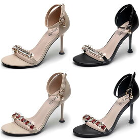 【 アフターセール 10％OFF クーポン配布中】サンダル パンプス 軽量 軽い ビジュー オープントゥ ストラップ 19.5cm 20cm 20.5cm 21cm 21.5cm 22cm 22.5cm 23cm 23.5cm 24cm 24.5cm 25cm 25.5cm 26cm 26.5cm 小さいサイズ 大きいサイズ