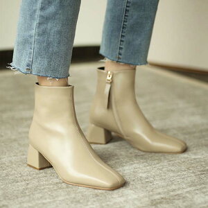 ブーツ ショートブーツ スエード レザー 20cm 20.5cm 21cm 21.5cm 22cm 22.5cm 23cm 23.5cm 24cm 24.5cm 25cm 25.5cm 26cm 26.5cm チャンキーヒール ブーティー 小さいサイズ 大きいサイズ