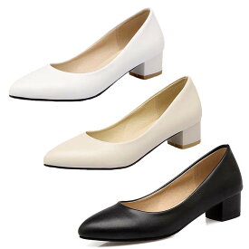 【 スーパーセール 最大 50%OFF 半額 クーポン 】パンプス ポインテッドトゥ とんがり チャンキーヒール 太ヒール 女装 衣装 20.5cm 21cm 21.5cm 22cm 22.5cm 23cm 23.5cm 24cm 24.5cm 25cm 25.5cm 26cm 26.5cm 27cm 27.5cm 28cm 28.5cm 29cm 小さいサイズ 大きいサイズ