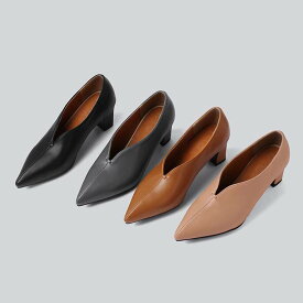 【 お買い物マラソン 300円OFF クーポン 】パンプス チャンキーヒール ポインテッドトゥ とんがり 18.5cm 19cm 19.5cm 20cm 20.5cm 21cm 21.5cm 22cm 22.5cm 23cm 23.5cm 24cm 24.5cm 25cm 25.5cm 26cm 26.5cm 27cm 27.5cm 28cm 小さいサイズ 大きいサイズ