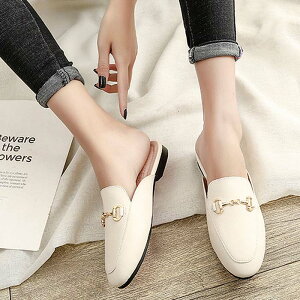 スリッポン ローファー 軽い かかとなし ビット付き バブーシュ ミュール パンプス ぺたんこ ローヒール ラウンドトゥ チャンキーヒール 20cm 20.5cm 21cm 21.5cm 22cm 22.5cm 23cm 23.5cm 24cm 24.5cm 25cm 25.5c