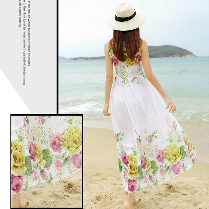 楽天市場】【5%OFF クーポン配布中】ワンピース 花柄 シフォン マキシ  
