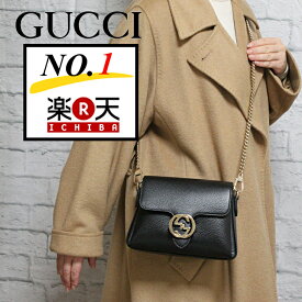 ＼楽天ランキング1位／GUCCI グッチ バッグ ショルダーバッグ 斜め掛けショルダーバッグ 肩掛けショルダー ポシェット グッチバッグ インターロッキングG レディースバッグ 革 新品 正規品 黒 ブラック gucci ぐっち ばっぐ アウトレット 607720 CAO0G 1000