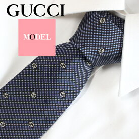 グッチ GUCCI ネクタイ メンズ GG柄 ダブルG GGマーク ネイビー 紺 総柄 シルク 新品 本物 正規品 アウトレット 349398 4B002 4078