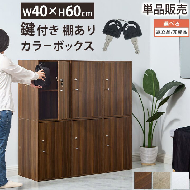 楽天市場】カラーボックス 扉付き 収納ボックス 鍵付き 高さ60cm 
