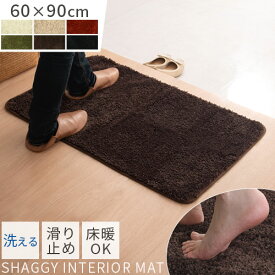 【期間限定！5%OFF】 室内 マット 洗える 約 60×90 cm 玄関マット 滑り止め ラグ 玄関 小さい ラグマット シャギーラグ 無地 丸洗い 洗濯可 屋内 室内マット ミニ カーペット 子ども部屋 寝室 ベッドサイド バスルーム インテリアラグ おしゃれ 北欧 FAB000012