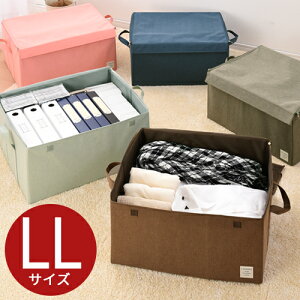 折りたたみ収納ボックス フタ付き LLサイズ 約 幅53cm 奥行43cm 高さ27cm ブラウン ブル− ピンク ダークグレー ライトグレー ETC001243