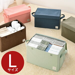 折りたたみ収納ボックス フタ付き Lサイズ 約 幅43cm 奥行27cm 高さ27cm ブラウン ブル− ピンク ダークグレー ライトグレー DTB600029