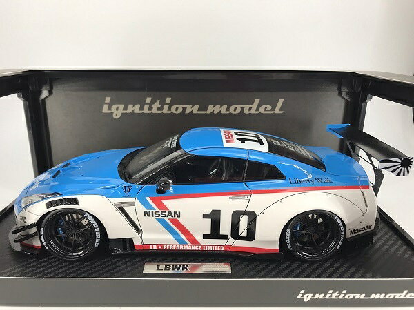 イグニッションモデル製　1/18  リバティーウォーク 日産 GT-R R35  タイプ 2 　ホワイト/ブルー  イグニッションモデル製 　IG2344