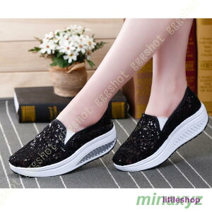 スパンコール ローファー スリッポン 可愛い おしゃれ レース キラキラ カジュアルシューズ レディース メッシュ スリッポン スニーカー 厚底 シューズ レース