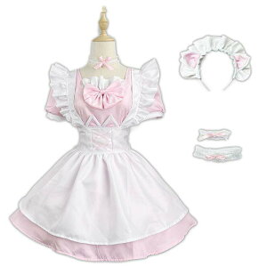 メイド服 コスプレ ハロウィン メイド 猫耳 エプロン 大きいサイズ ピンク 衣装 コスチューム 仮装 レディース かわいい 可愛い 大きいサイズ メイド