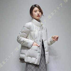 ダウンジャケット レディース 軽量 ショート 暖かい ダウン コート 春秋冬 ダウン ジャケット ボタン 軽い 防風 防寒 あったか アウター スタンドカラー