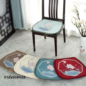 洗える 椅子 クッション シートクッション 座布団 チェア用 ひも付き オリエンタル柄 食卓椅子用クッション ダイニング 北欧 2枚/4枚セット 低反発