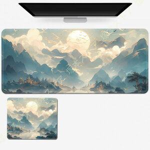 マウスパッド 大型 ゲーミング 和風 和柄 ホワイト 山 上品 マウスマット デスクマット 特大 おおきい キーボードパッド ゴム底 エレコム 光学式 マウス対応