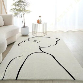 現代的 簡約風 リビングラグ マット おしゃれ 線画 韓国風 インテリア 居間用 低反発 カーペット 長方形 洗える ラグ 北欧 モダン 大判 西海岸 絨毯 ふわふわ