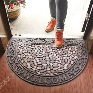 玄関マット 屋外 半円 花柄 ラバー 高級おしゃれマット 泥落としマット 滑り止め 抗菌防臭 耐磨耗性 エントランスマット ラバーマット 砂 水洗い ヴィンテージ