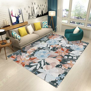 カーペット オシャレ 花柄 インテリア 大きいサイズ リビング ホワイト 白 青 ベルギー製 エレガント アクセントマット アクセントラグ 床暖房 汚れにくい