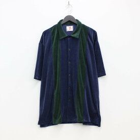 SON OF THE CHEESE | VELOUR STRIPE SHIRT #NAVY [SC2310-CT05]