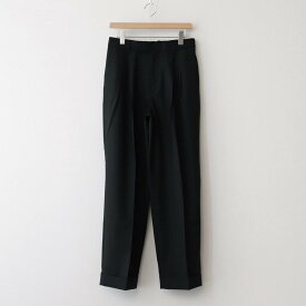 MARKAWARE｜ORGANIC WOOL TROPICAL DOUBLE PLEATED CLASSIC WIDE TROUSERS #BLACK [A24A-08PT01C]