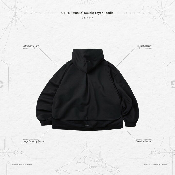 楽天市場】GOOPiMADE｜G7-H3 「Mantle」 Double-Layer Hoodie #BLACK 
