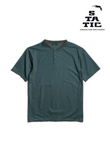STATIC �X�^�e�B�b�N�bDoublecell Henley S/S Shirts #Sage Grey [100924] �_�u���Z�� �w�����[ �V���[�g�X���[�u �V���c (���j�Z�b�N�X)