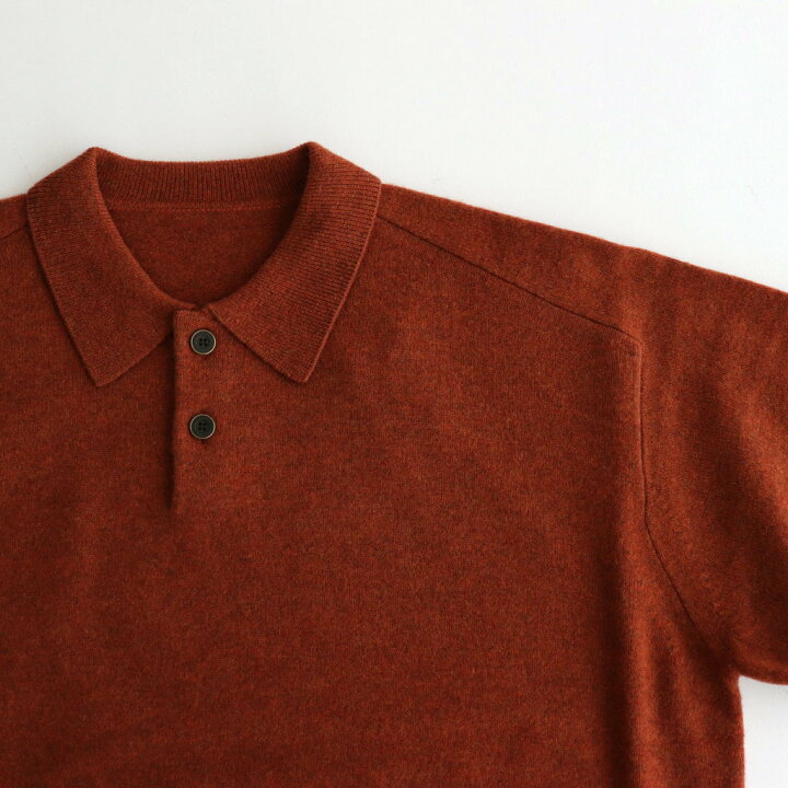 楽天市場】crepuscule｜M-G Knit Polo #Brick [2403-012] : TAMAYA 