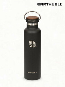 EARTHWELL A[XEFb22oz Woodie Walnut Bottle #Volcanic Black 22oz EbfBEH[ibg{gyOutlet_30z
