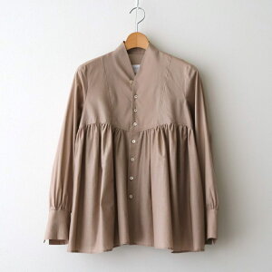 the last flower of the afternoon�b�Î�̌��� Funnel neck shirt #beige [TLF-126-sh003-la]