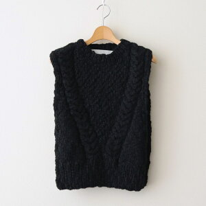 the last flower of the afternoon�b���a�� Knitted vest #black [TLF-126-hkn001]