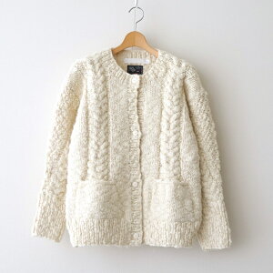 the last flower of the afternoon�b���a�� Knitted cardigan #ecru [TLF-126-hkn003]