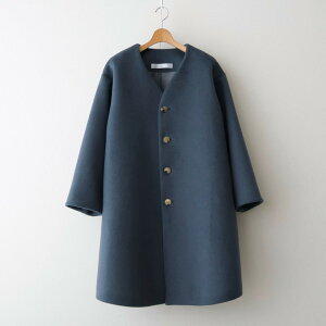 the last flower of the afternoon�b������������ Collarless long coat #blue gray [TLF-126-co002-FW]