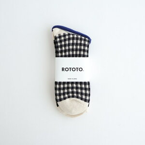 ROTOTO�bGINGHAM CHECK SOCKS #BLACK [R1506-SS26]