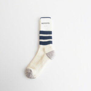 ROTOTO�bCOARSE RIBBED OLDSCHOOL CREW SOCKS #D.GREEN [R1255-SS26]