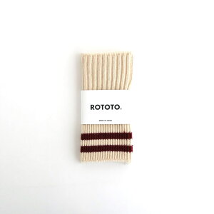 ROTOTO�bSTRIPE SEAMLESS HAND WARMER �hMERINO LAMBS WOOL�h #OFF WHITE/MAROON [R5092-AW25]
