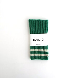 ROTOTO�bSTRIPE SEAMLESS HAND WARMER �hMERINO LAMBS WOOL�h #GREEN [R5092-AW25]
