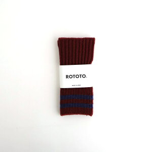 ROTOTO�bSTRIPE SEAMLESS HAND WARMER �hMERINO LAMBS WOOL�h #MAROON/NAVY BLUE [R5092-AW25]