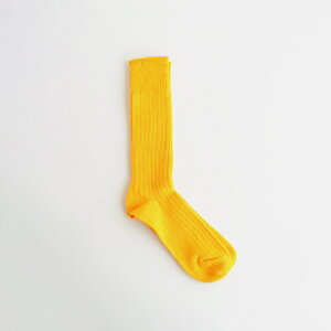 ROTOTO�bLINEN COTTON RIBBED CREW SOCKS #SUN YELLOW [R1461-SS26]