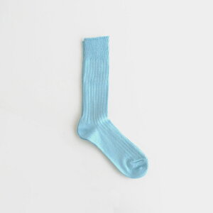 ROTOTO�bLINEN COTTON RIBBED CREW SOCKS #SKY BLUE [R1461-SS26]