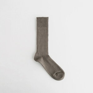 ROTOTO�bLINEN COTTON RIBBED CREW SOCKS #D.GRAY [R1461-SS26]