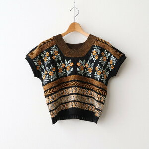 ASEEDONCLOUD�bFlower Jacquard Knit Blouse #Black [261807]