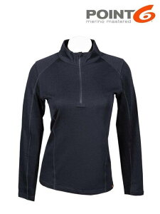 Point6 |Cg6bWomen's Base Layer Long Sleeve Mid 1/4 Zip Top #Black [81-8006-204] x[XC[OX[u ~bh 1/4Wbvgbv (fB[X)