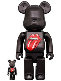 BE@RBRICK The Rolling Stones Lips & Tongue Black Chrome Ver. 100%&400%