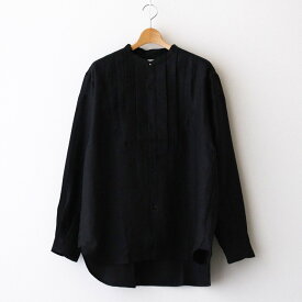 SOLARIS HATMAKERS&CO.｜BAND COLLAR DRESS SHIRT-OFFSHORE #BLACK [2006022]