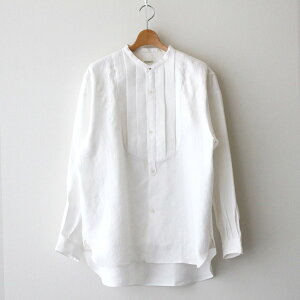 SOLARIS HATMAKERS&CO.bBAND COLLAR DRESS SHIRT-OFFSHORE #WHITE [2006022]