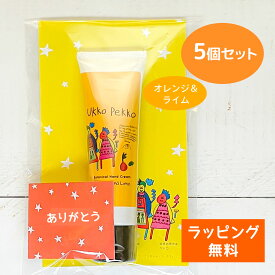 【ギフト用個包装 5個セット / 公式】ウッコペッコ ハンドクリーム（オレンジ&ライム）50g Ukko&Pekko 防腐剤フリー アルコールフリー 低刺激性 天然精油配合 ボタニカル 敏感肌 低刺激 無添加 ギフト アレルギーテスト済 界面活性剤フリー