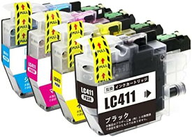 【200円引クーポン付】 LC411-4PK ブラザー 互換インクカートリッジ LC411 4色セット 対応型番 DCP-J926N 送料無料