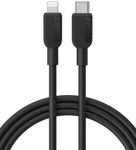 y200~N[|tz AJ[ Anker 310 USB-C & CgjO P[u MFiF iPhone 14 / 14 Pro Max / 14 Plus / 13 / 13 Pro / 12 / 11 / X / XS / XR / 8 Plus eΉ (1.8m ubN) 
