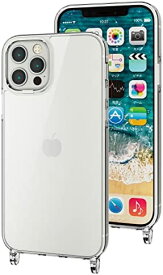 【200円引クーポン付】 エレコム iPhone 12 / 12Pro 用 アイフォン ケース スマホショルダーストラップ用ホール付き TPU 耐衝撃 エアークッション 送料無料